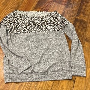 Leopard and grey sweater